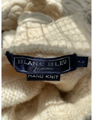 c.1990 Wool Handknitted Blanc Bleu pullover - Cream shop