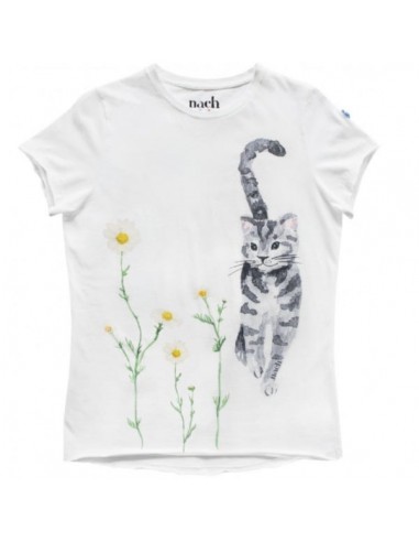 Nach - T Shirt Col Rond Chat Et Marguerite solde