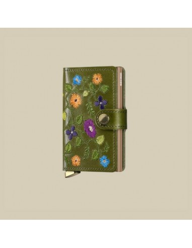 Secrid - Porte Cartes Miniwallet Premium Stitch Floral Olive de la marque