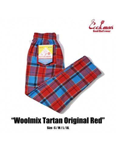 Cookman Chef Pants - Woolmix Tartan : Original Red Faites des économies