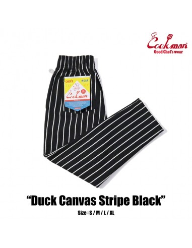 Cookman Chef Pants - Duck Canvas Stripe : Black brillant des détails fins