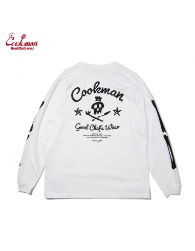 Cookman Long Sleeve T-shirts - Skull : White la livraison gratuite