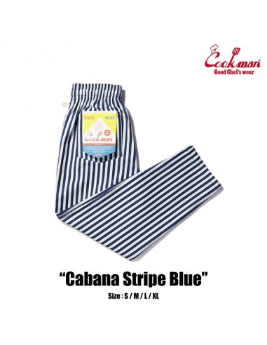 Cookman Chef Pants - Cabana Stripe : Blue destockage