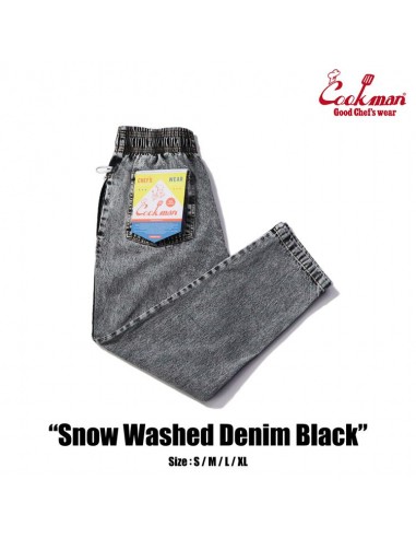 Cookman Chef Pants - Snow Washed Denim : Black hantent personnes